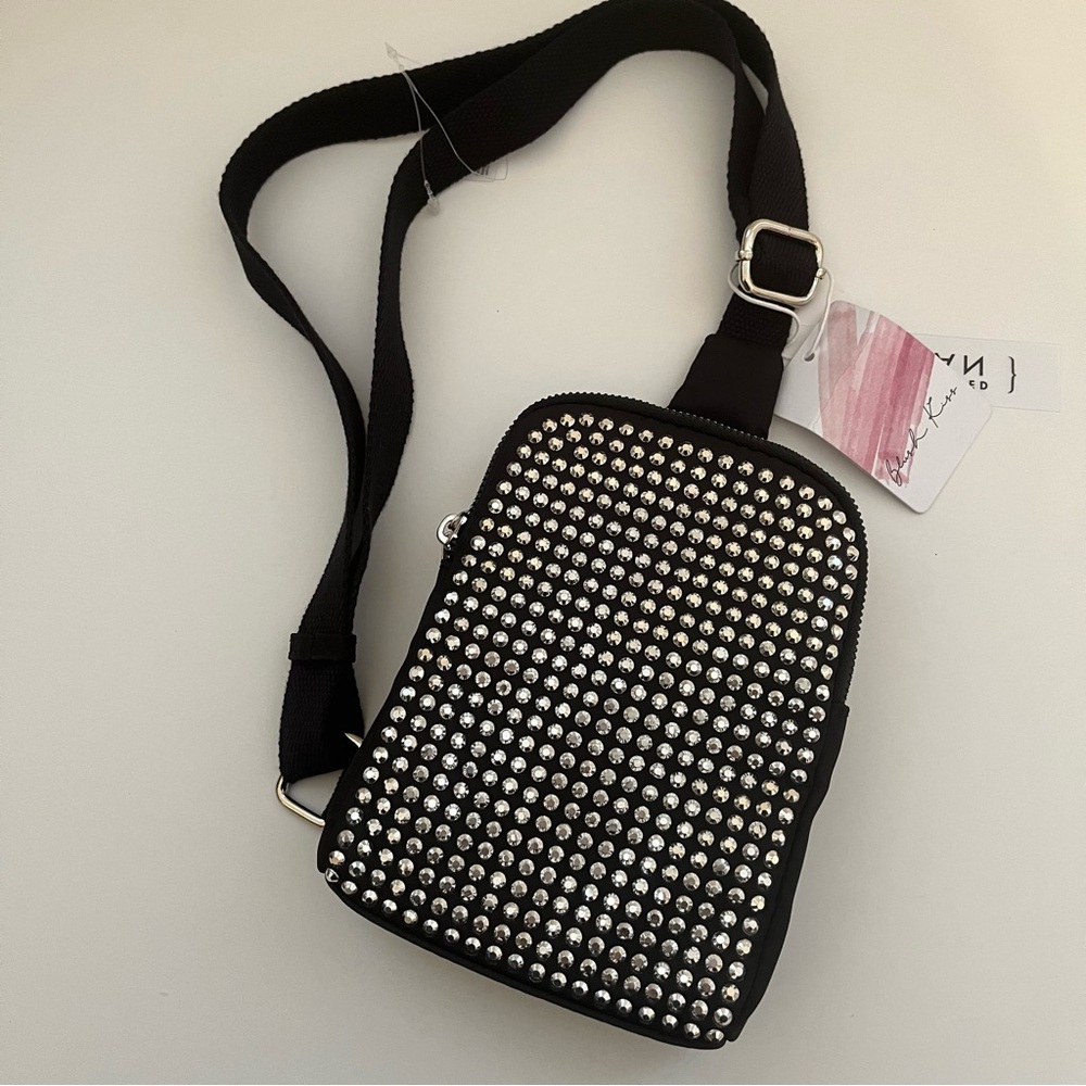 Black Studded Crossbody Bag